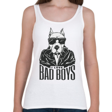 PRINTFASHION Dog face I love Bad Boys- szeretem a rosszfiúkat - Női atléta - Fehér