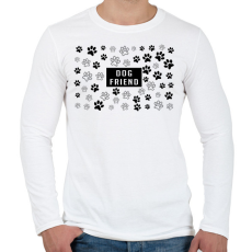 PRINTFASHION Dog friend - Férfi hosszú ujjú póló - Fehér