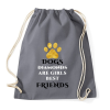 PRINTFASHION Dog friend - Sportzsák, Tornazsák - Grafitszürke