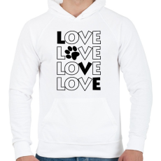 PRINTFASHION Dog Love - Férfi kapucnis pulóver - Fehér