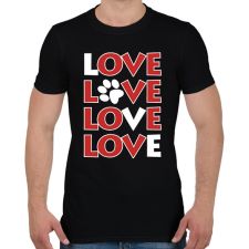 PRINTFASHION Dog Love - Férfi póló - Fekete férfi póló