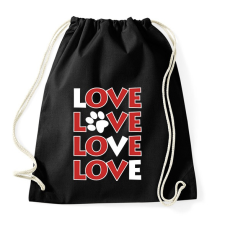 PRINTFASHION Dog Love - Sportzsák, Tornazsák - Fekete tornazsák