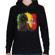 PRINTFASHION Dog Marley - Női kapucnis pulóver - Fekete