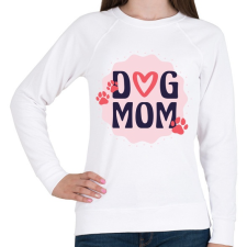 PRINTFASHION Dog mum - Női pulóver - Fehér női pulóver, kardigán
