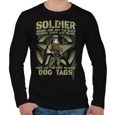PRINTFASHION Dog Tags - Férfi hosszú ujjú póló - Fekete férfi póló