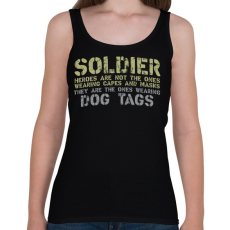PRINTFASHION Dog tags - Női atléta - Fekete