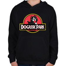 PRINTFASHION Dogassic Park - Gyerek kapucnis pulóver - Fekete gyerek pulóver, kardigán