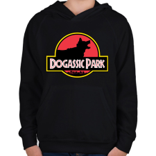 PRINTFASHION Dogassic Park - Gyerek kapucnis pulóver - Fekete gyerek pulóver, kardigán