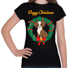 PRINTFASHION Doggy Christmas - Női póló - Fekete női póló