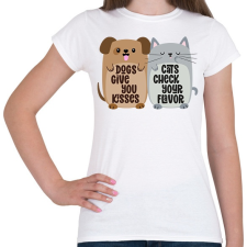 PRINTFASHION Dogs&cats - Női póló - Fehér női póló