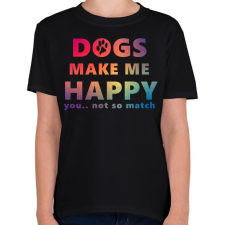 PRINTFASHION DOGS MAKE ME HAPPY2 - Gyerek póló - Fekete gyerek póló