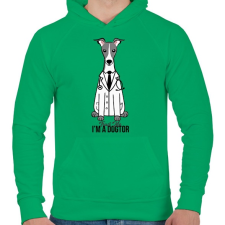 PRINTFASHION DoGtor - Férfi kapucnis pulóver - Zöld férfi pulóver, kardigán