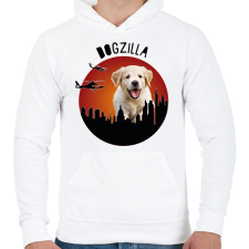 PRINTFASHION Dogzilla - Férfi kapucnis pulóver - Fehér férfi pulóver, kardigán