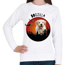 PRINTFASHION Dogzilla - Női pulóver - Fehér női pulóver, kardigán