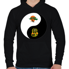 PRINTFASHION Dojo yin-yang - Férfi kapucnis pulóver - Fekete férfi pulóver, kardigán
