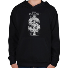PRINTFASHION Dollár fa - szürke - Gyerek kapucnis pulóver - Fekete