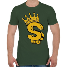 PRINTFASHION Dollar King - Férfi póló - Katonazöld