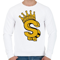 PRINTFASHION Dollar King - Férfi pulóver - Fehér