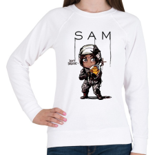 PRINTFASHION Don't breathe! Sam - Női pulóver - Fehér női pulóver, kardigán