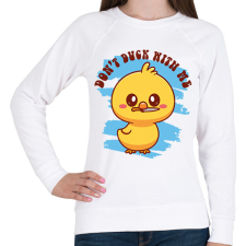 PRINTFASHION Don't duck with me - Női pulóver - Fehér női pulóver, kardigán
