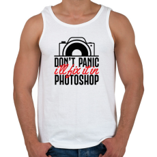 PRINTFASHION Don't panic, I'll fix it in Ps (black) - Férfi atléta - Fehér