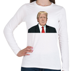 PRINTFASHION Donald Trump - Női hosszú ujjú póló - Fehér