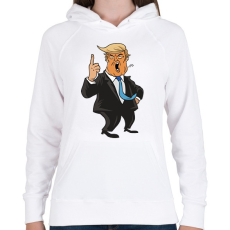 PRINTFASHION Donald Trump - Női kapucnis pulóver - Fehér