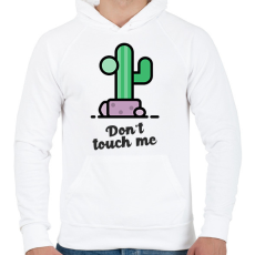 PRINTFASHION DONT TOUCH ME - Férfi kapucnis pulóver - Fehér
