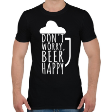 PRINTFASHION Dont Worry Beer Happy - Férfi póló - Fekete
