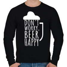 PRINTFASHION Dont Worry Beer Happy - Férfi pulóver - Fekete férfi pulóver, kardigán