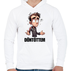 PRINTFASHION Döntöttem - Vicces mém karikatúra - Férfi kapucnis pulóver - Fehér