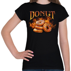 PRINTFASHION Donut - Női póló - Fekete