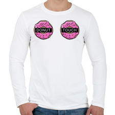 PRINTFASHION Donut Touch - Férfi hosszú ujjú póló - Fehér férfi póló