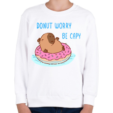 PRINTFASHION Donut worry be capy (kék) - Gyerek pulóver - Fehér