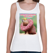 PRINTFASHION Donut worry be Capy - Női atléta - Fehér női trikó