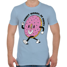 PRINTFASHION Donut worry be happy - Férfi póló - Világoskék férfi póló