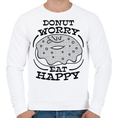 PRINTFASHION Donut worry eat happy - Férfi pulóver - Fehér