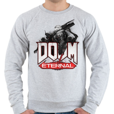PRINTFASHION DOOM Eternal - Férfi pulóver - Sport szürke