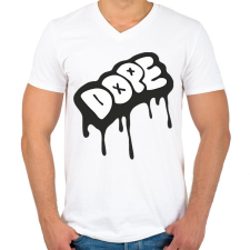 PRINTFASHION Dope logo - Férfi V-nyakú póló - Fehér férfi póló