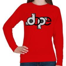 PRINTFASHION DOPE turbós logó - Női pulóver - Piros női pulóver, kardigán