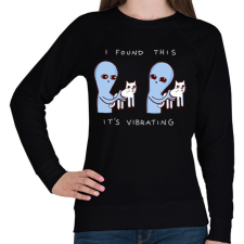 PRINTFASHION Doromboló cica - Női pulóver - Fekete női pulóver, kardigán