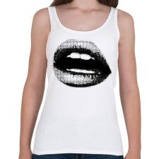 PRINTFASHION Dotted Lips - Női atléta - Fehér női trikó