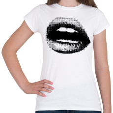 PRINTFASHION Dotted Lips - Női póló - Fehér