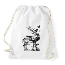 PRINTFASHION Double exposure Deer - Sportzsák, Tornazsák - Fehér tornazsák
