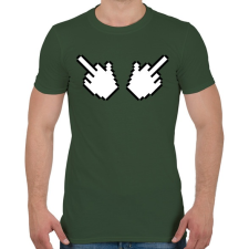 PRINTFASHION Double Fuck - Férfi póló - Katonazöld férfi póló