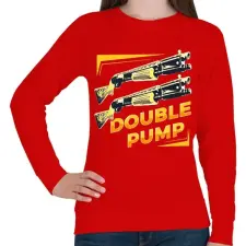 PRINTFASHION Double Pump - Női pulóver - Piros női pulóver, kardigán