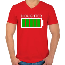 PRINTFASHION DOUGHTER - Férfi V-nyakú póló - Piros