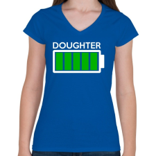 PRINTFASHION DOUGHTER - Női V-nyakú póló - Királykék női póló