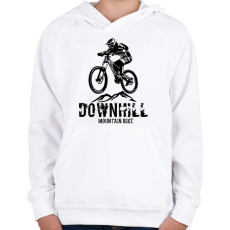 PRINTFASHION downhill - Gyerek kapucnis pulóver - Fehér