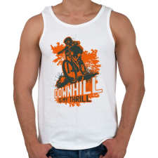 PRINTFASHION Downhill narancsszín - Férfi atléta - Fehér atléta, trikó